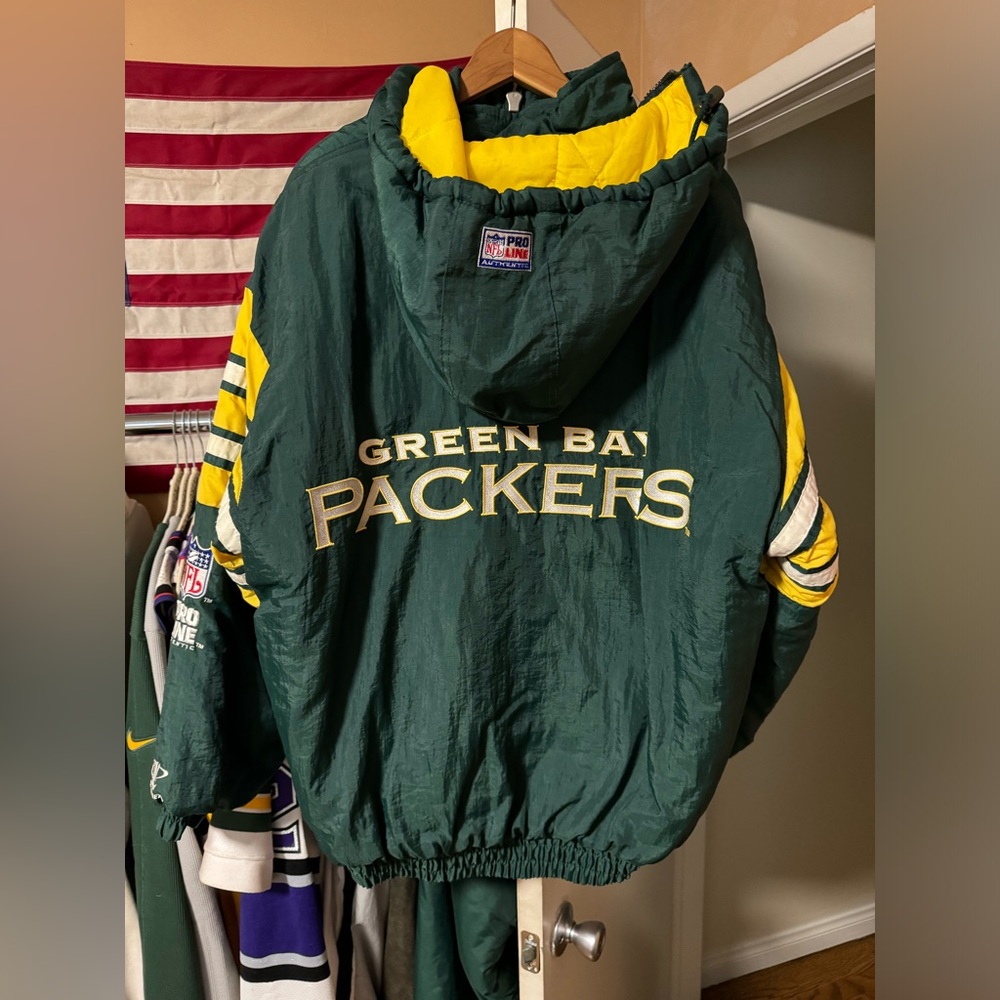 Green Bay Packers Authentic Pro Line NFL Logo Athletic Jacket XL